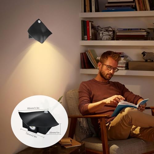 Image of Motion Sensor Night Light, Battery Operated Wall Sconces, 60 Lumen 3 Modes Motion Sensor, 3000K Warm Yellow Magnetic Wall Light for Stairs Bedroom Hallway 1Pcs