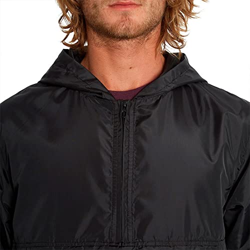 Volcom Men's Earth Tripper Half Zip Packable Windbreaker Jacket, Black, Medium #TOP7