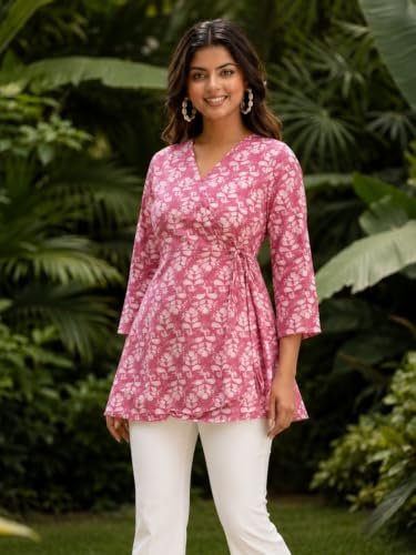 Image of feranoid Women Cotton Angrakha Kurti