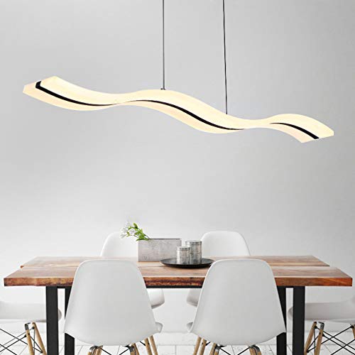 Lustre suspension LED dimmable YangRy L98cm design vague en acrylique avec télécommande - 3