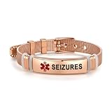 NARTGO Red Medical Alert Seizures Bracelet for Women Men's Emergency