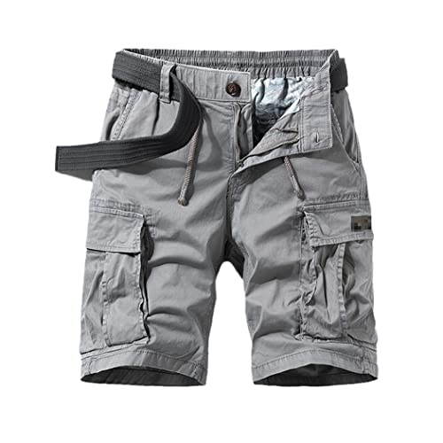 Cargo en coton FULBHPRINT gris pour homme taille 27W décontracté d'été