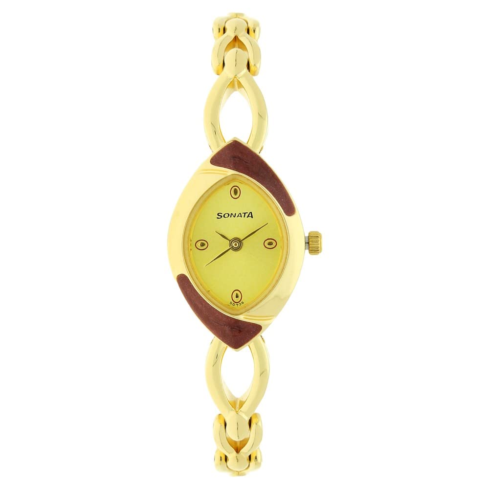 Sonata Quartz Analog Champagne Dial Metal Strap Watch for Women-NS8069YM02 (B00CL527FS) Amazon Price History, Amazon Price Tracker