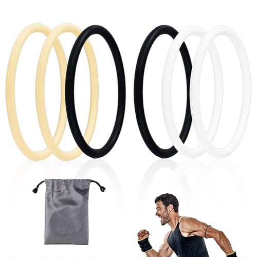 7uds Bandas Soporte Tendón Rotuliano, Banda Rótula Silicone Estabilizador con Bolsa Almacenamiento Rodillera Elástica Patela para Hombres Mujeres Carrera Fútbol Senderismo (Blanco, Negro, Beige)