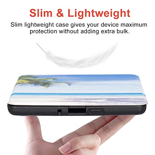 Qiyi Case For 6.8" Kindle Paperwhite (11Th Generation-2021) & Kindle Paperwhite Signature Edition, Beach Scene Ebook Reader Covers Pu Leather Smart Cover With Auto Wake / Sleep - Seaside Palm Trees #TOP5