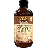 OKAY | Extra Dark 100% Natural Black Jamaican Castor Oil with Coconut Oil | For All Hair Textures & Skin Types | Grow Strong Healthy Hair - Moisturize & Revitalize Skin | 4 Oz