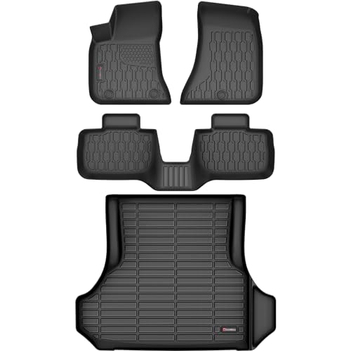 AUTOBULL Floor Mats & Cargo Liner Compatible with 2011-2023 Dodge Charger RWD & Chrysler 300 Rear-Wheel Drive ONLY Cargo Mat Full Set All Weather Protection 1st 2nd Row Car liners & Trunk Mat Black