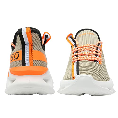 Sposens Mens Walking Shoes Lightweight Tennis Shoes Men Running Shoes For Man Casual Shoes Slip On Gym Shoes Beige, 11 #TOP4