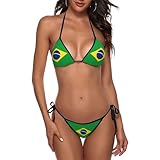 Brazil Flag Bikini Women Two Piece Swimsuit Sexy Swimwear Halter String Triangle Bikini Sets