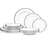 Rochelle 16 Piece Dinnerware Set Color: Platinum