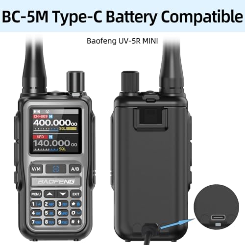 Image of BAOFENG UV-5R MINI Radio Battery UV 5R MINI Walkie Talkies with USB-C Charger for Two Way Radio (2 Pack)