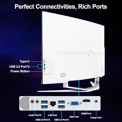 SUKOTOP 27 inch All-in-One Computer Curved FHD Display, All-in-One PC 16GB RAM 512GB ROM SSD Core i7 7700HQ Dual-Band WiFi Bluetooth5.0 with Mouse and Wired Keyboard - Image 7