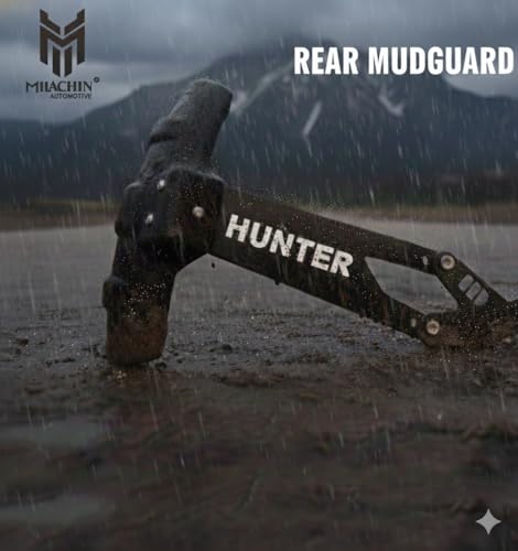 Image of Rear Mudguard, Compatible with Royal Enfield Hunter 350 Rear Reflector Guard, Mud Flap, Splash Guard Tyre Hugger, Rust-Resistant Branded Design Easy Installation Hunter 350