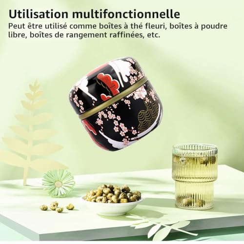 LIONVISON Boîte à Poudre avec Houppette Récipient Cosmétique Noir – vue 6
