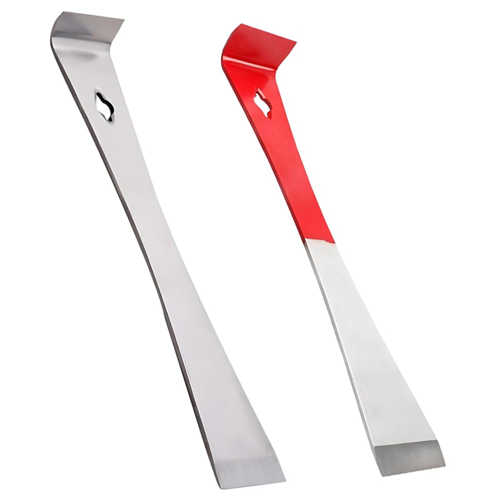 Pry Bar Scraper Set,2 PCS Stainless Steel Baseboard Removal Tool with Hanging Hole for Kitchen Remodel Scraping Pulling Lifting