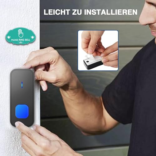 SURFOU Campanello con 3 Ricevitori, Wireless Senza...