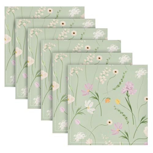Servilletas de Tela Decorativas Florales Pack de 6 20x20 in miniatura 2
