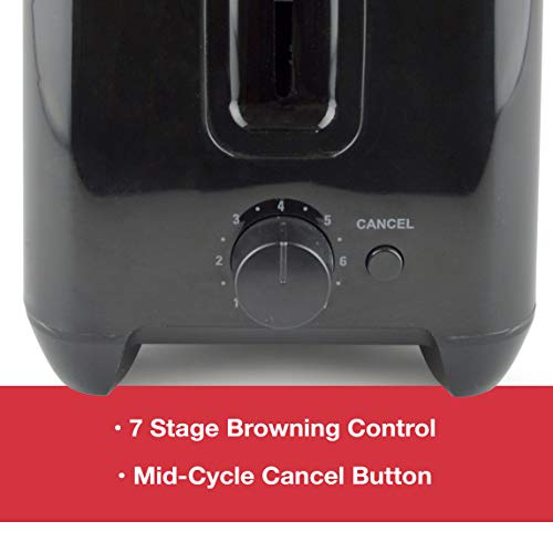 Kitchen Perfected® 2 Slice Extra Wide Slot Toaster - 750W - 7 Browning Levels - High Lift Eject Function - Centralisation for even cooking - Removable Crumb Tray - E2020BK - Gloss Black - Image 6