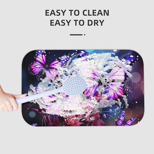Tapis de sol de salle de bain à séchage rapide style papillon