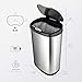 NINESTARS CB-DZT-50-13/12-13 Automatic Touchless Infrared Motion Sensor Trash Can Combo Set, 13 Gal 50L & 3 Gal 12L, Stainless Steel Base (Oval, Silver/Black Lid)