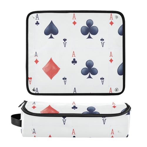 Bolso de viaje y alfombra resistente al calor para herramientas de cabello, organizador de gran capacidad para planchas, rizadores y secadores de pelo, diseño divertido, blanco frío miniatura 3