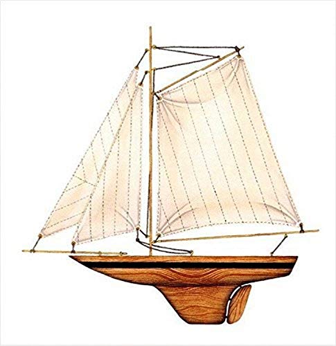 Poster Nautique Noir Pond Yacht Cadre Carré 30cm