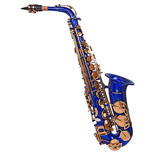 Kadence Alto Saxophone Blue Gold, Case, Mouthpiece, Polishing Clo...