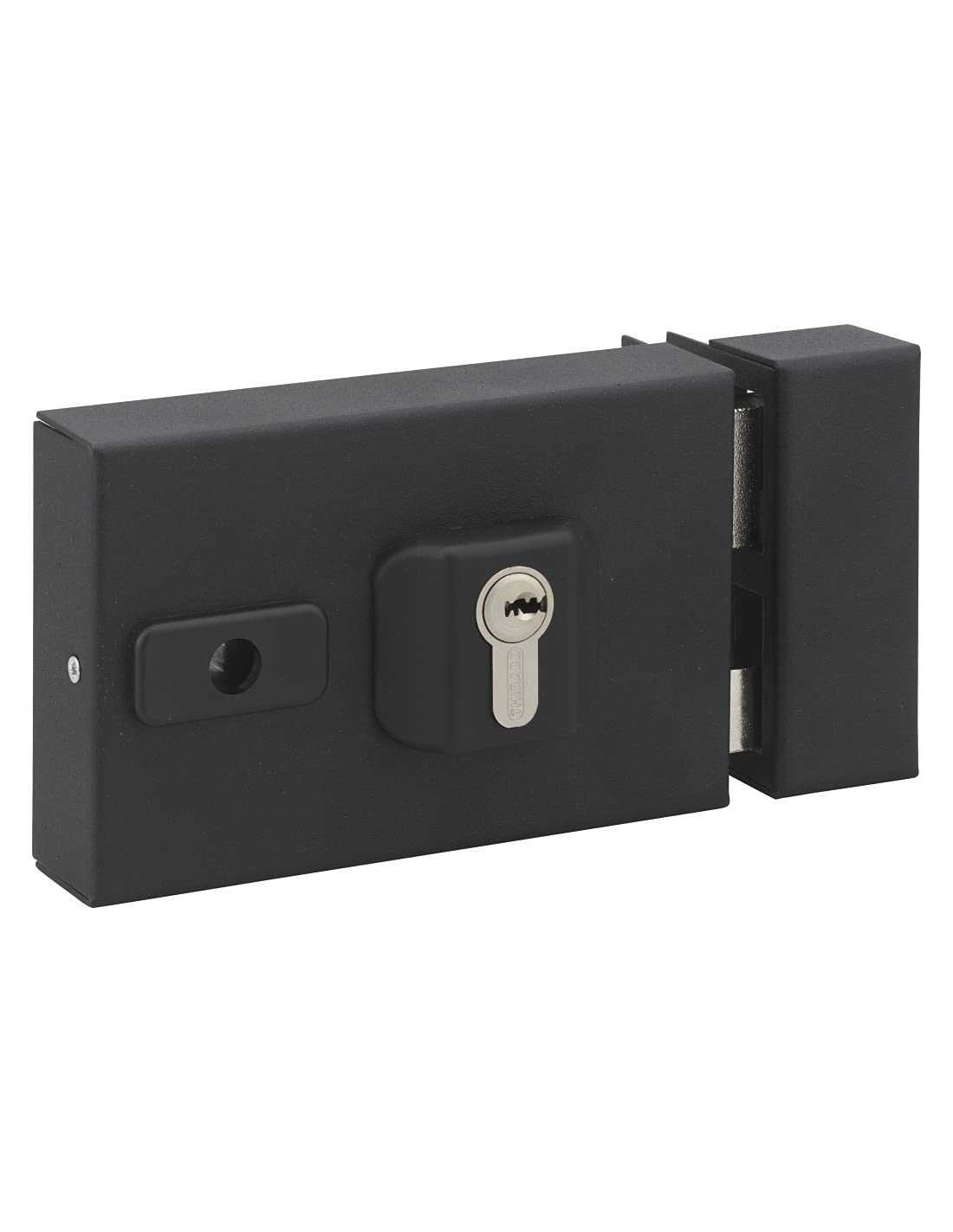 THIRARD - Boitier de Serrure en Applique Double Entrée à Fouillot - Réversible - Axe Réglable 50 à 60 mm - 144 x 93 mm - Noir - Coffre Acier - Pêne Dormant Sécurité Renforcée | Boîtier de serrure Universelle - Thirard - Entraxe de fixation réglable - Noir