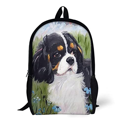 Mochila escolar unisex con estampado de perro y diseño 3D moderno de 42x30x13cm 5