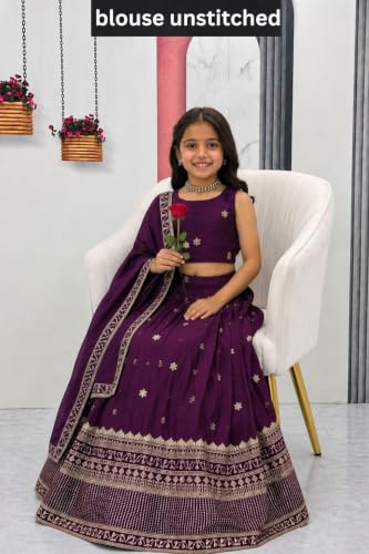 Image of Kids Lehenga Choli with Elephant Embroidery