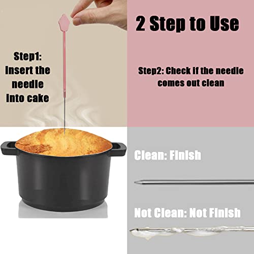Foldable Cake Tester For Baking Doneness Stainless Steel Needle Stick, Safe To Use, Folding Pasta Muffin Bread Tester, Baking Accessory #TOP1