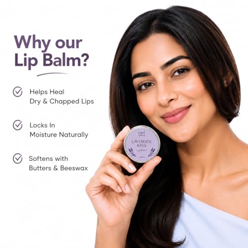 Image of Lavender Kiss Lip Balm | Enriched with Lavender Oil, Beeswax, Vitamin E | Moisturising, Soothes Dry Lips | No synthetic fragrances, No Additives| Ideal for Dry, Chapped Lips, 10gm