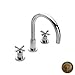 Newport Brass 3-996/06 Antique Brass East Linear Double Handle Roman Tub Faucet with Metal Cross Handles