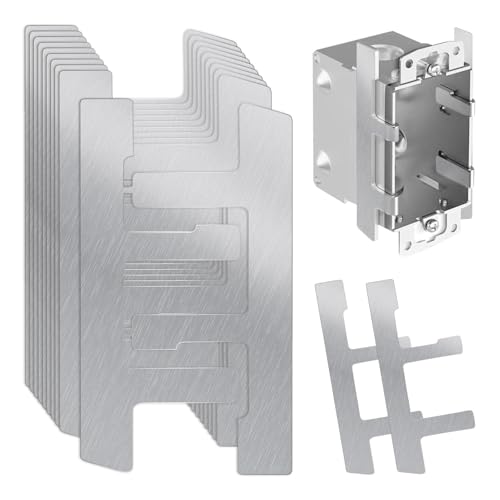 10Pack Switch Box Straps on Electrical Outlet Repair,Electrical Box F Clips for Loose Outlet Fix,Switch Boxes Support F Clips for Use with Boxes with Plaster Ears(Silver,Size:130*73mm/5.12*2.87inch)