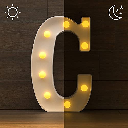 Image of Marquee C Alphabet LED Light Lamp | Warm White Night Light | Wall Hanging Decorative Letter for Home, Bedroom, Birthday, Wedding, Party Decor