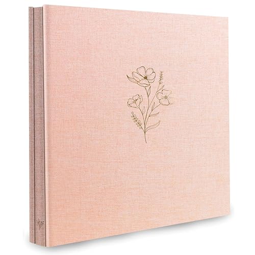 Holoary Photo Album 4x6 500 Photos 5 Pictures Per Page, 500 Pockets 4”x6” Picture Album, Linen Fabric Cover Big Picture Book for Photos, 4x6 Photo Albums for Family Weddings Travel Memories(Pink)