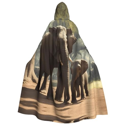 Cape à capuche éléphant unisexe costume de 190 cm vêtement long pour cosplay