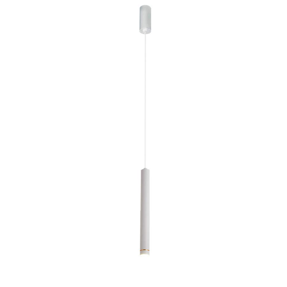 SEMANHUAOZ White Long Tube Pendant Light 3W LED Pendant Lamp Bar Counter Cylindrical Spotlight Adjustable Height Chandelier for Kitchen Island Restaurant Lighting (Color : Neutral Light-4000k, Siz