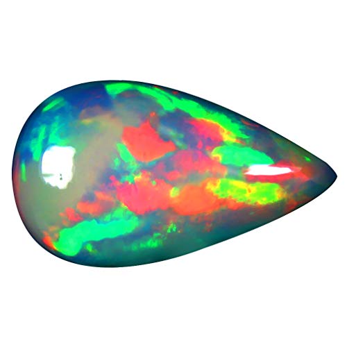 Opale arc-en-ciel poire cabochon 8.89 ct : finissez-en avec les gemmes ternes sans reflets