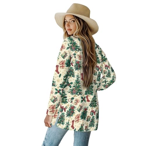 Image of Women's Open Front Cardigan Long Sleeve Loose Sweater Lightweight Soft Cardigan Jackets