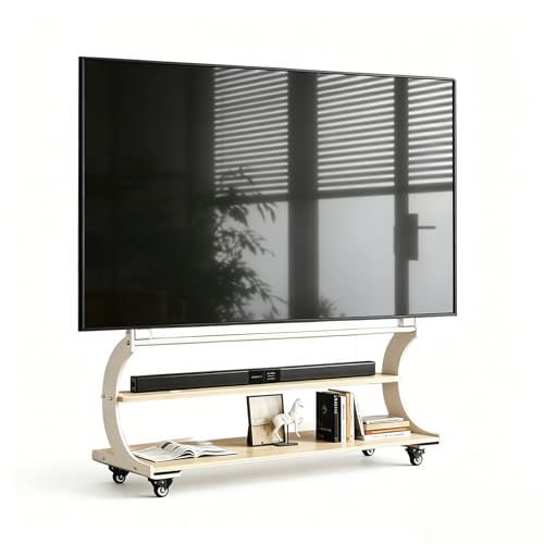 Soporte móvil para TV de 50-120 pulgadas con ruedas y estantes miniatura 1