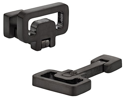 Mancuernillas innovadoras de metal cepillado con caja regalo miniatura 1