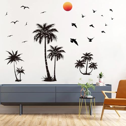 Vinilos decorativos árbol de palma negro 2 planchas 36x12 in miniatura 5