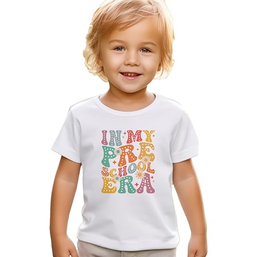 in My Pre-School Era #2 Toddler Shirts, 2T-4T, Girls, Colorful, Flower, Great for The First Day of School Or Everyday
