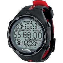 Seac Action, Dive Computer with Scuba and Freediving Mode, Dive Logbook, Dive Planner, Safety Alarms, HR, black/red
