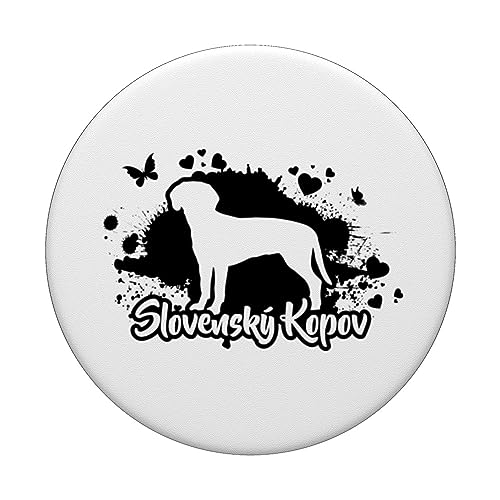 Funny Proud Slovensky Kopov dog mom funny dog PopSockets Swappable PopGrip, Black - Image 3