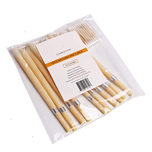 Allbesta 10 pièces (5 paires) Bougies auriculaires en cire d'abeille naturelle avec cornet en cire pour oreille sans fumée