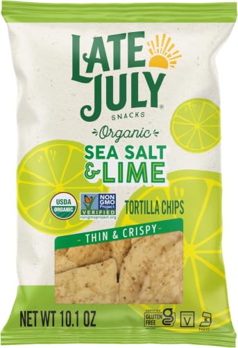 Image of Late July Sea Salt & Lime Organic Tortilla Chips, 10.1 Oz Bag (Pack of 9)