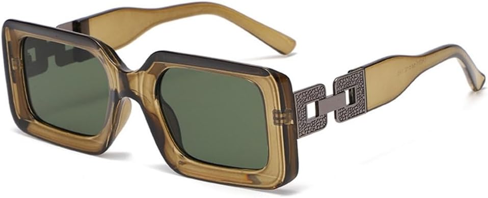MUTYNE Women's Fashion Sunglasses Small Square Frame Hollow Wide Leg Men's Punk Style Sun Glasses