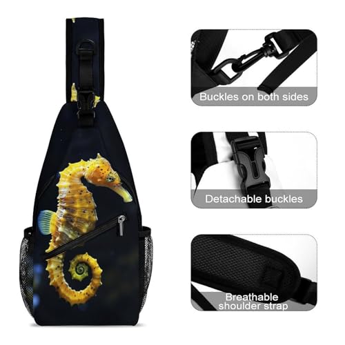 Bolso bandolera sling amarillo con diseño miniatura 3